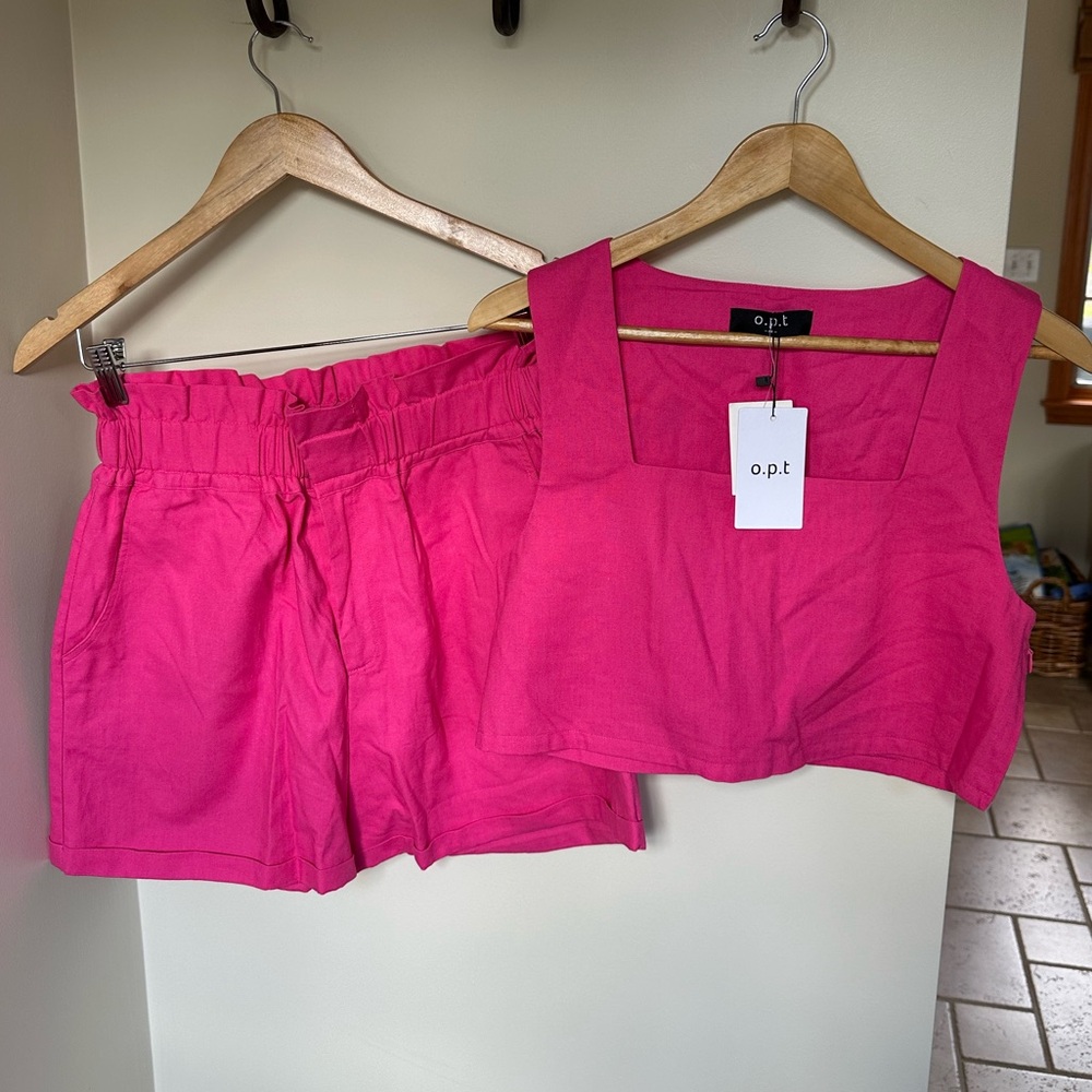 O.P.T Women's High Waist Pink Shorts
